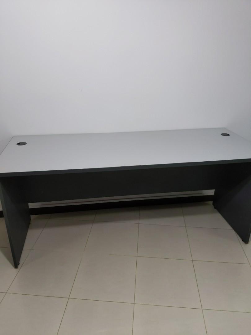 2 Person Study Table with (Double Tone Grey with Wire Holes), Furniture ...