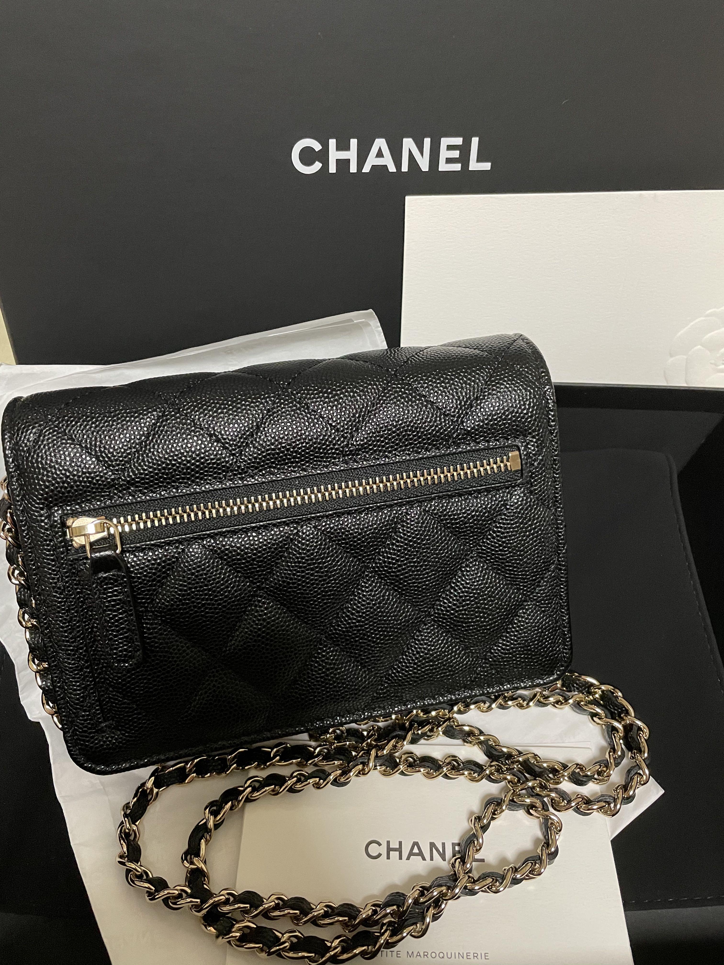 Chanel black caviar mini woc, Women's Fashion, Bags & Wallets