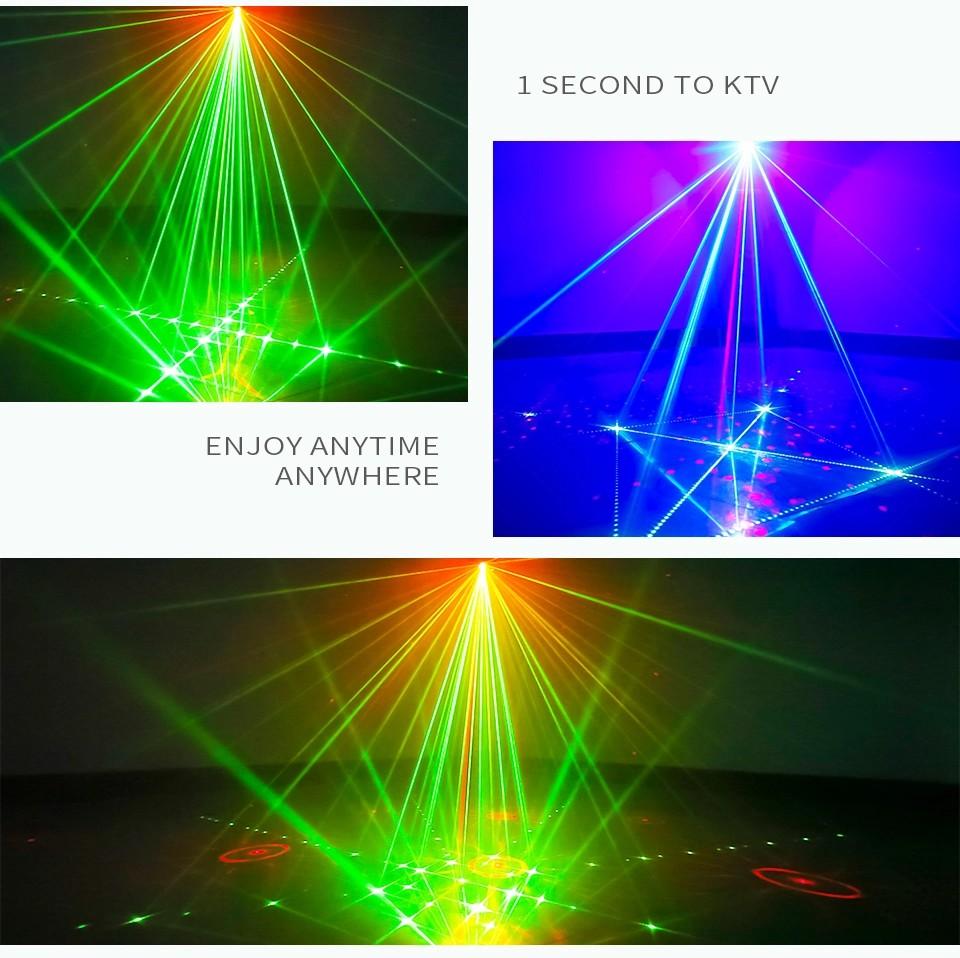 POCOCO DJ Disco Stage Party Lights - Battery Powered Laser Light - Sound  Activated Strobe Projector for Christmas Halloween Decorations Karaoke Pub