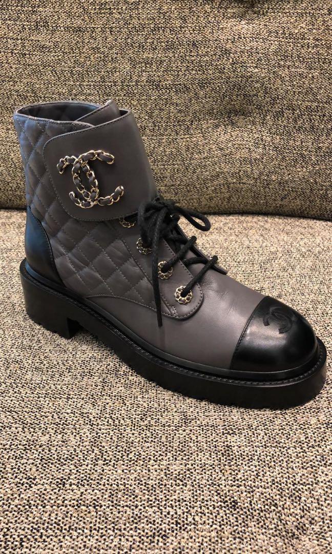 Chanel 19 buckle leather boots Loafers Carousell