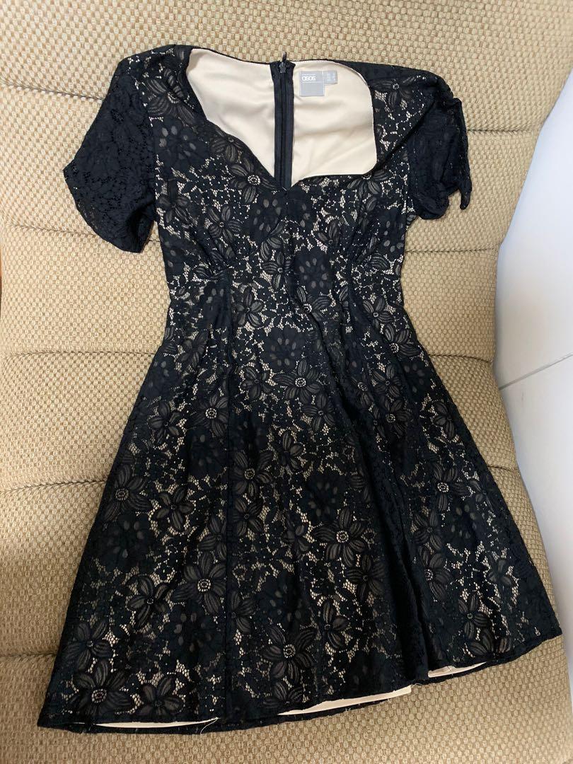 ASOS maternity black lace dress size 6 trades welcome Women s Fashion Maternity wear on Carousell