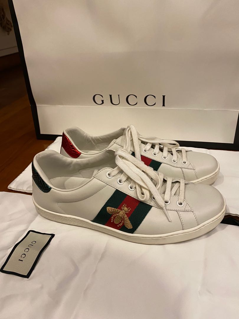 Gucci | Shoes | Mens Ace Gold Threaded Bee Embroidered Sneaker | Poshmark