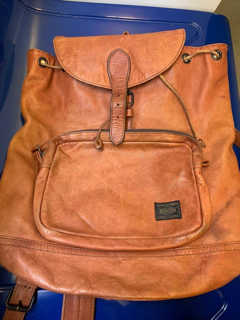 porter leather backpack