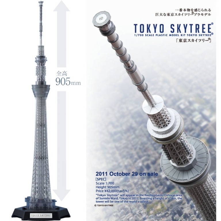 バンダイ　1/700 東京スカイツリー　プラモデル　完成品 バンダイ 1／700スケール 東京 スカイツリー プラモデル