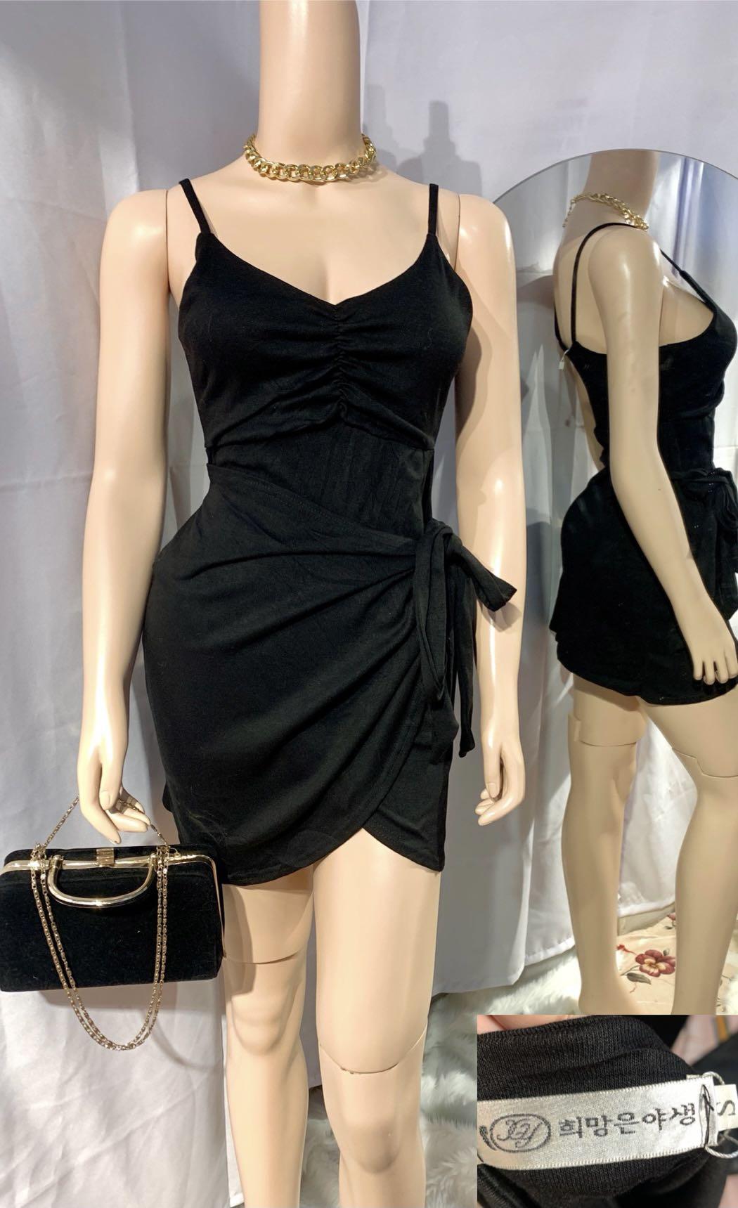 BLACK WRAP DRESS / sexy dress, Women's ...