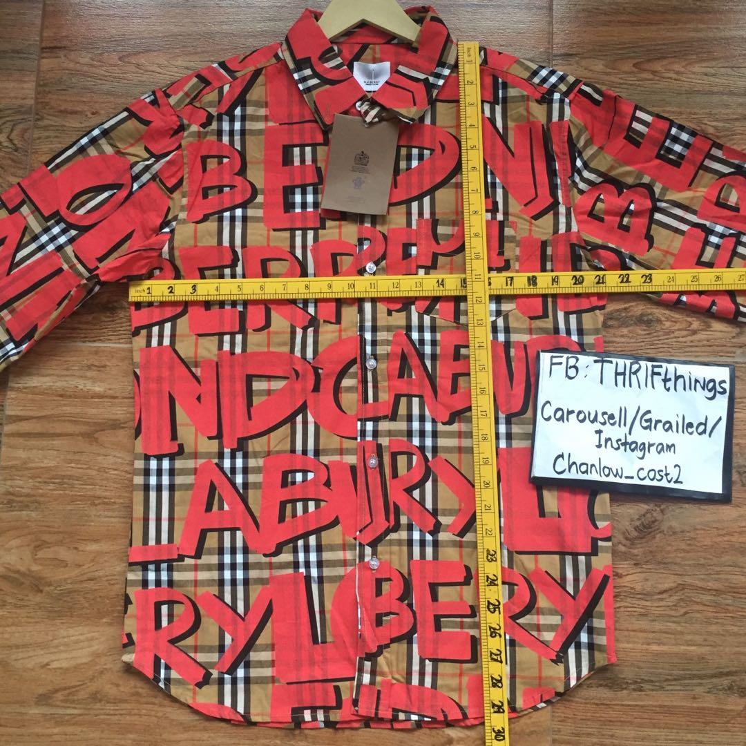 Mens burberry graffiti shirt deals