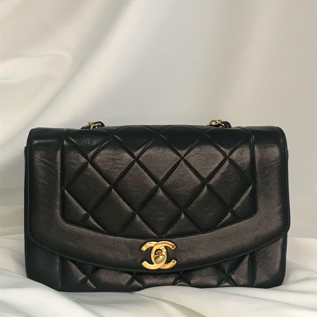SOLD Chanel Vintage Small Diana lambskin bag Luxury Bags Wallets on Carousell