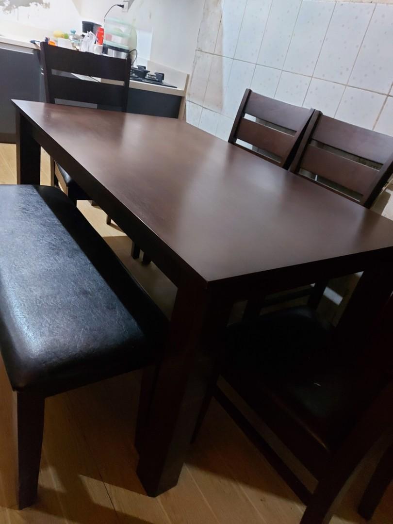 Malaysian Dining set 6seater with Bench, Furniture & Home Living