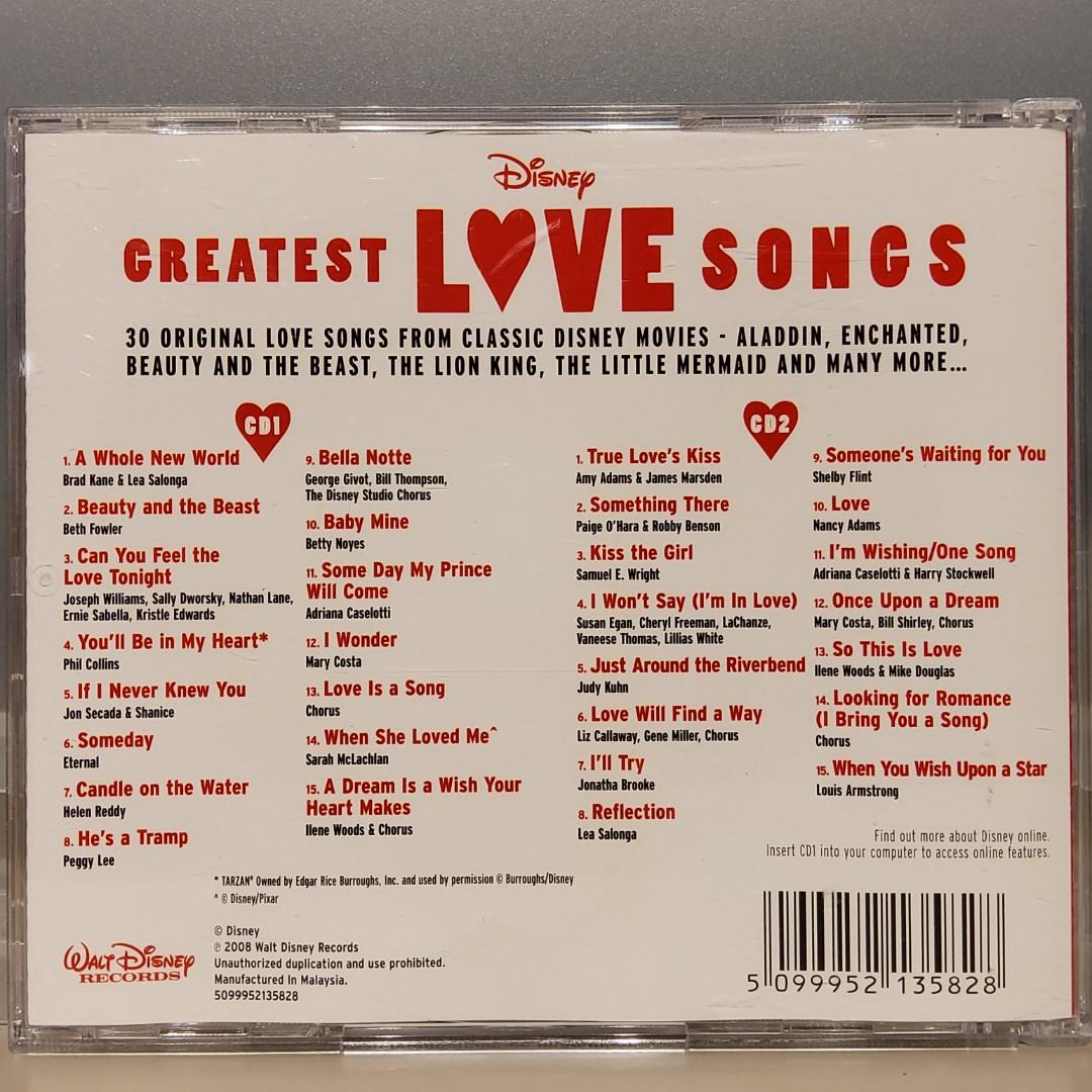 Disney Greatest Love Songs 2CD music album Valentine's gift idea, Hobbies   Toys, Music  Media, CDs  DVDs on Carousell