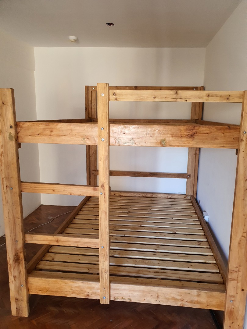 PreLoved Wooden Double Deck Bunk Bed Palochina (3 Pcs Left), Furniture