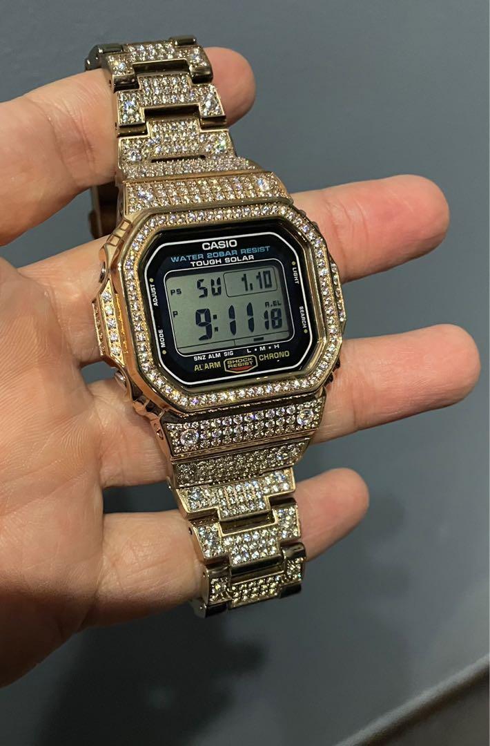 Casio G shock metal mod G5600E 1DR Casio rose gold crystal mod