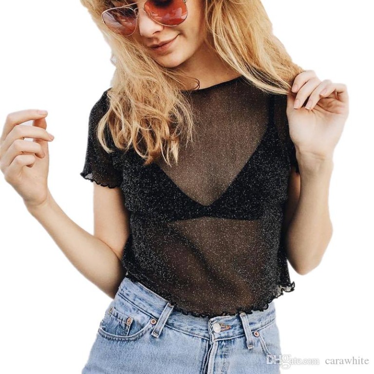 glitter mesh top