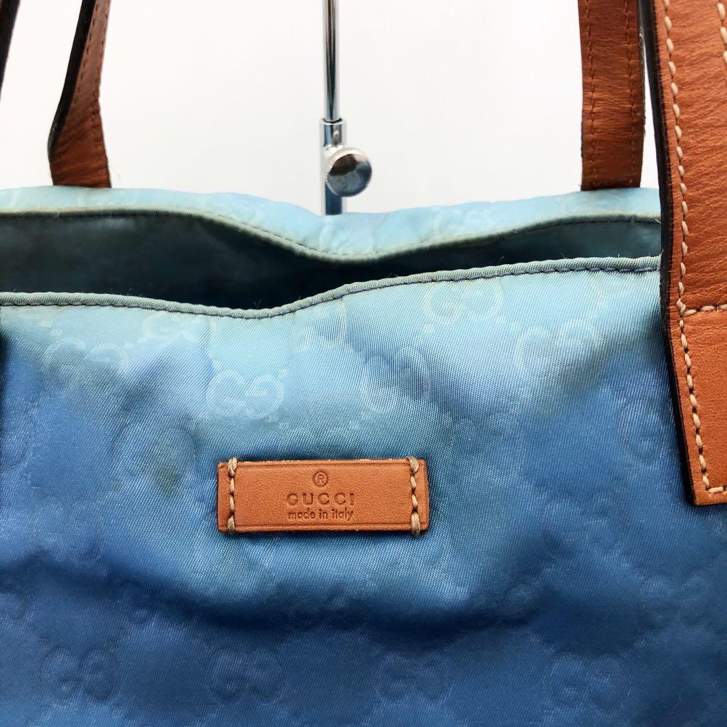 Gucci 282439 GG Blue Nylon Tote Bag 207014944