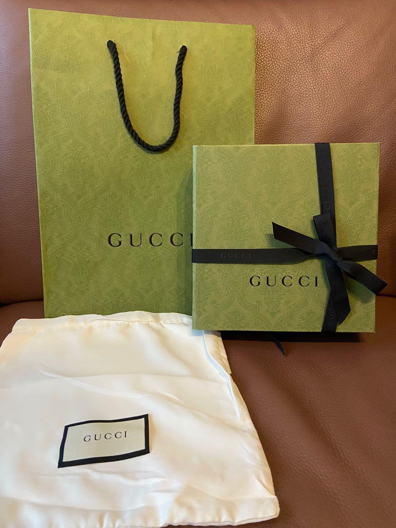 Gucci 紙袋及原裝盒及塵袋一套, 名牌, 飾物及配件- Carousell