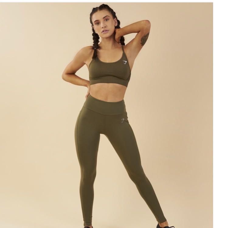 Gymshark Olive Green Flex Leggings, Women's Fashion, Activewear on Carousell