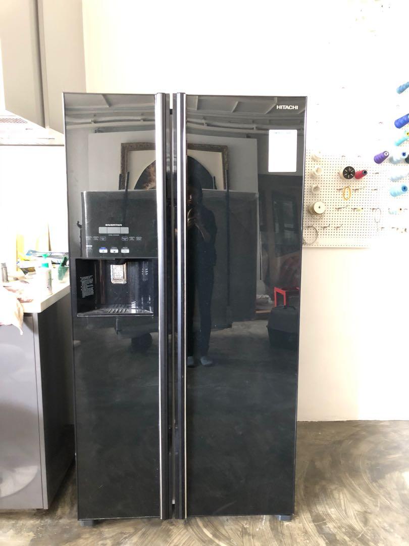 Hitachi side by side door fridge 對門雪櫃, 家庭電器, 廚房電器, 雪櫃及冰櫃 Carousell