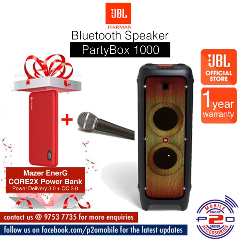JBL PartyBox 1000 Powerful Bluetooth Party Speaker with Full Panel ...
