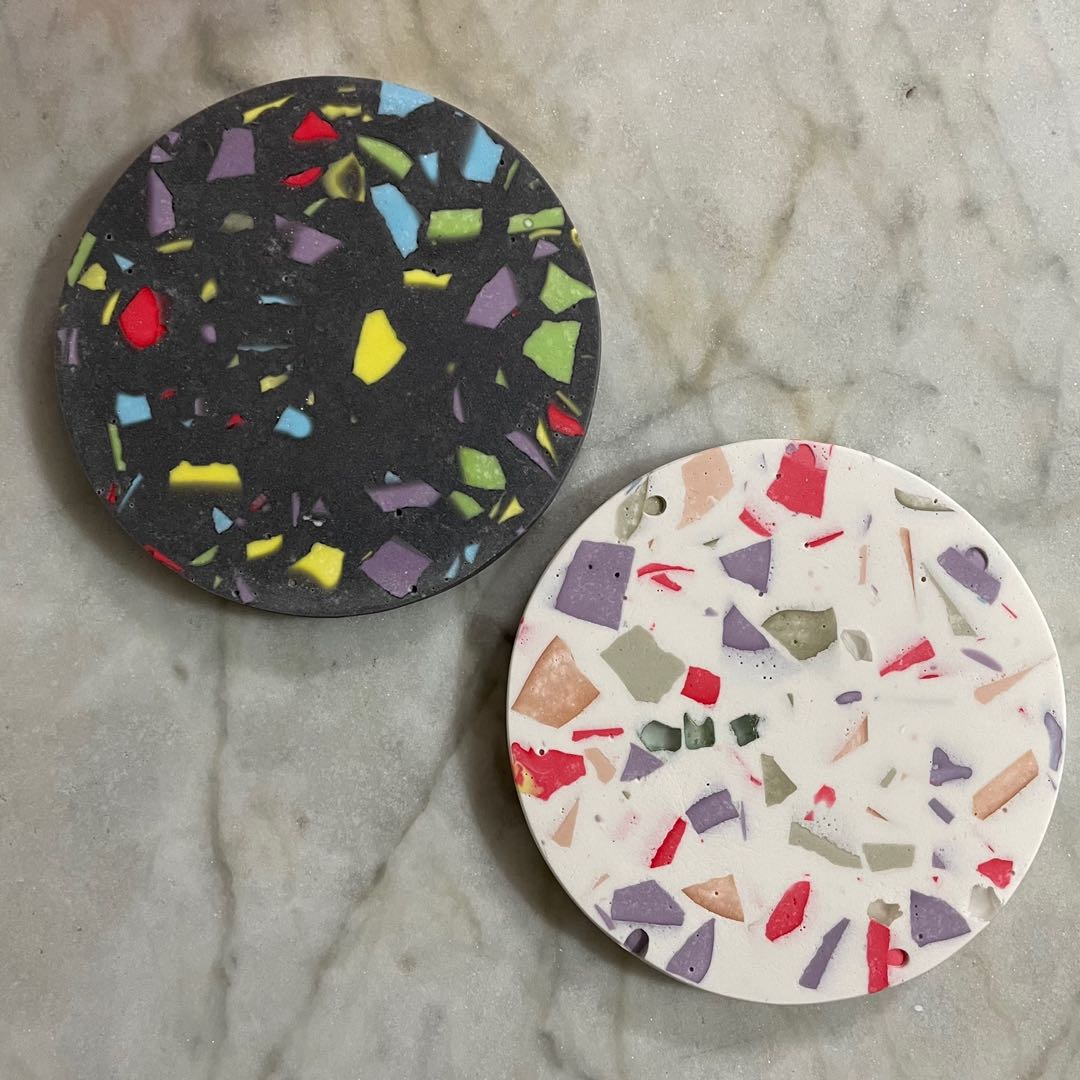 Jesmonite Terrazzo Coaster, Hobbies & Toys, Stationery & Craft, Art