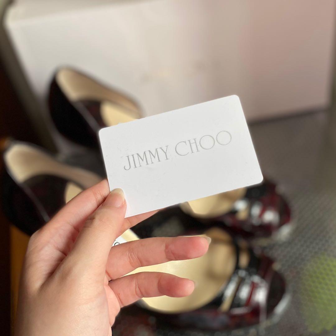 Authentic Jimmy Choo Aura D'Orsay Pumps (Category: Heels) located in Quezon City. Submitted by idassc (Listing ID 1061798822, Image 3). Description: Authentic preloved Jimmy Choo Pumps Patent Leather Leopard print needs heel repair with box and authenticity card.