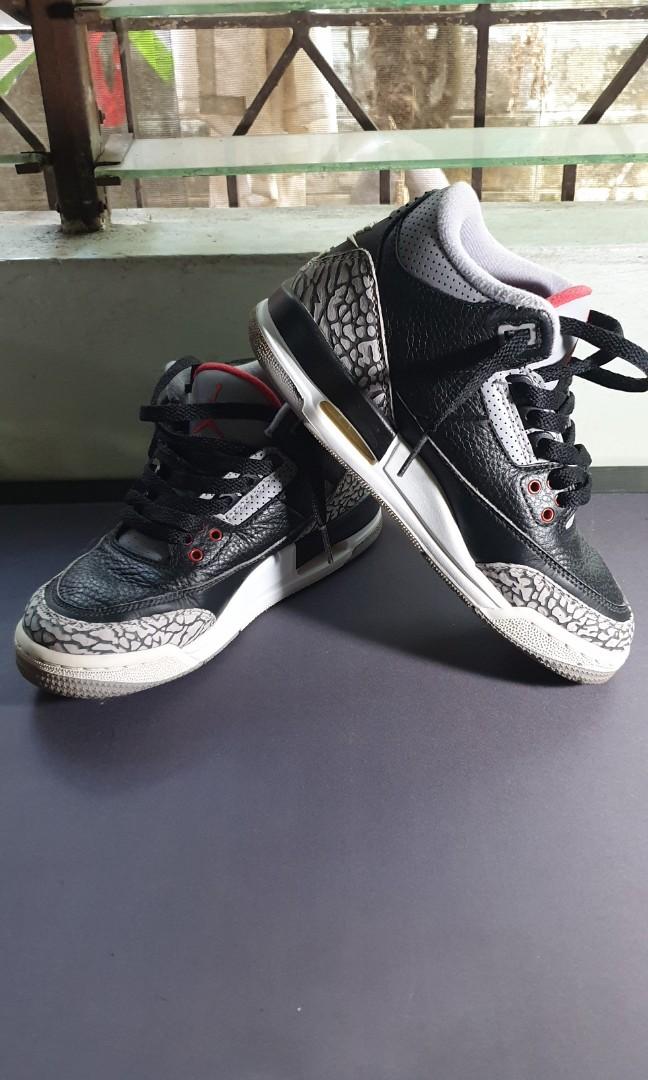 jordan 3 black cement gs