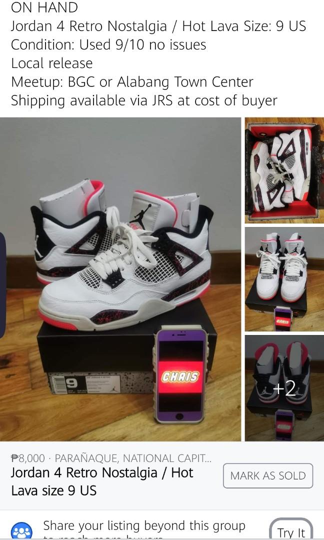Jordan 4 retro nostalgia / hot lava, Men's Fashion, Footwear, Sneakers on  Carousell