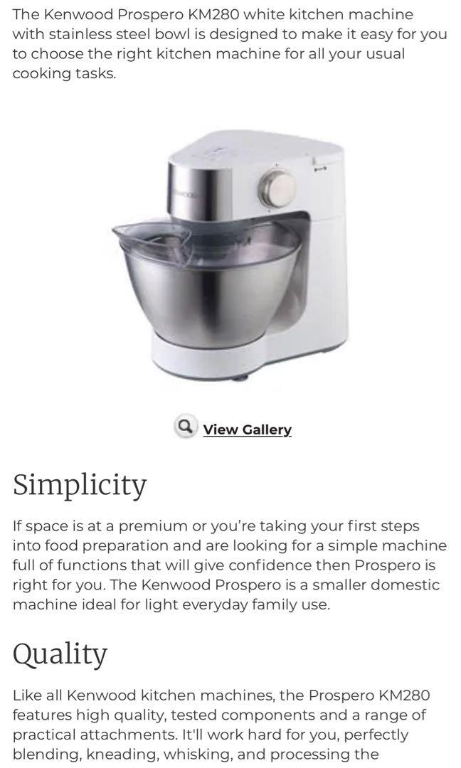 Kenwood KM280 Prospero Mixer 900Watts, TV & Home Appliances, Kitchen