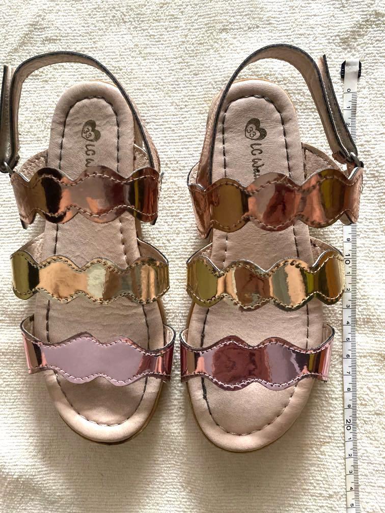 Girls hot sale metallic sandals