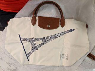 Longchamp, Bags, Longchamp Le Pliage Limited Edition Paris France Eiffel  Tower Print Bag Tote