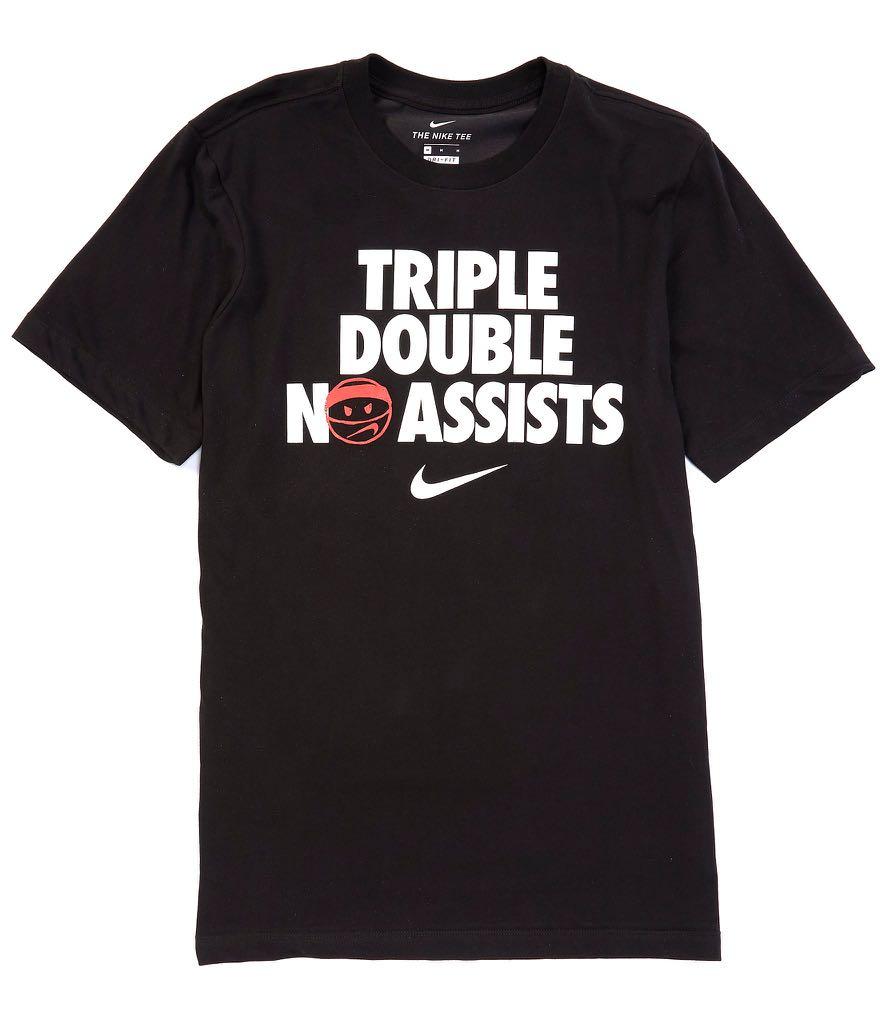 triple double no assists nike shirt