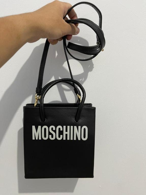 Moschino logo tote sales