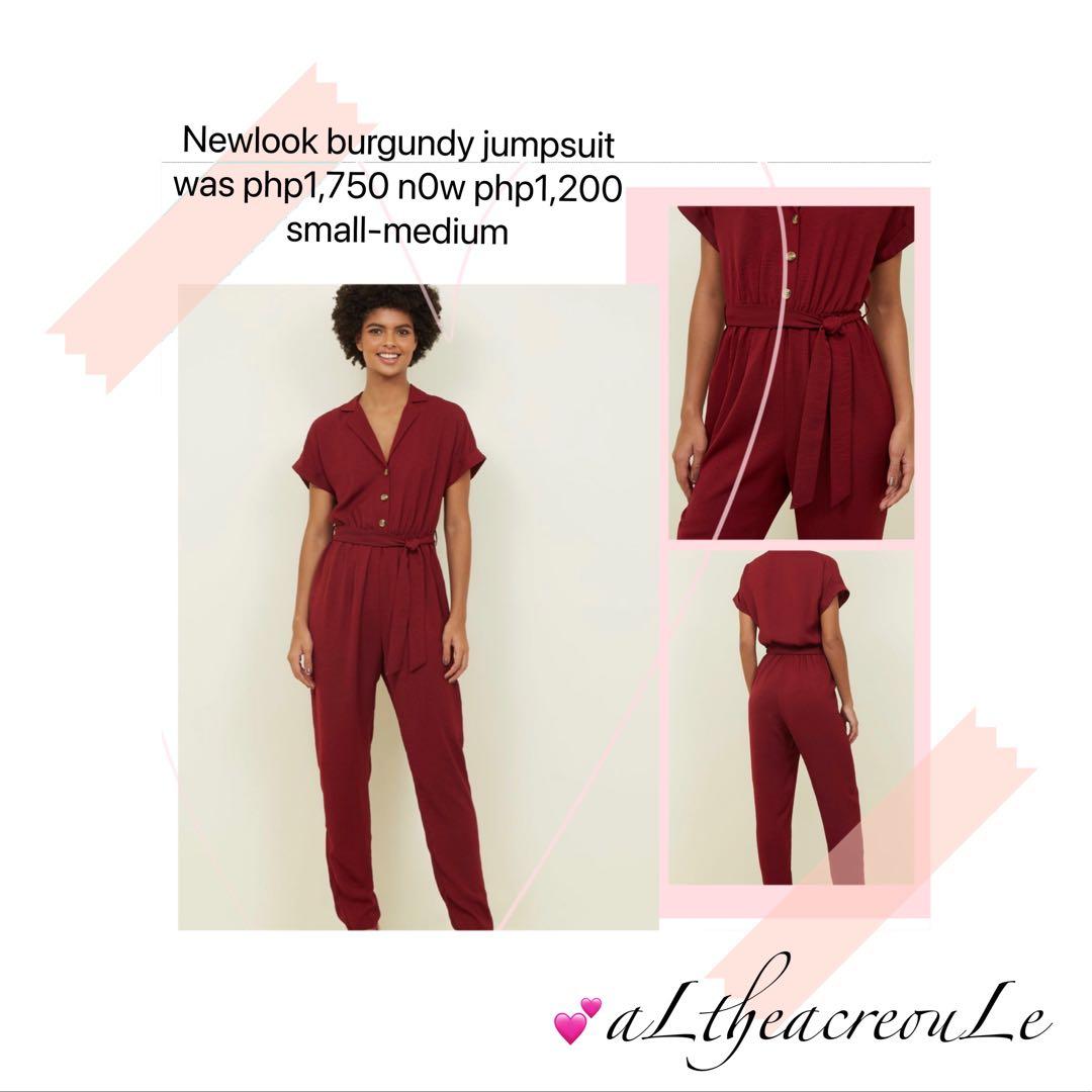 New look hotsell burgundy jumpsuit