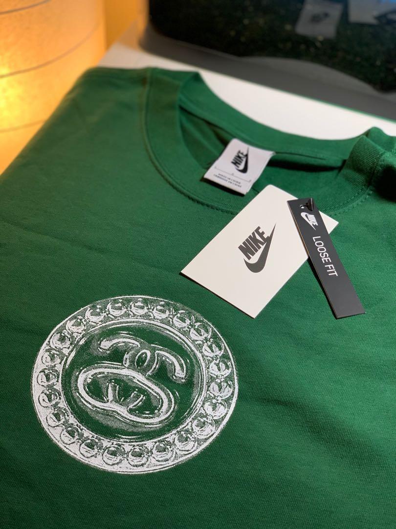 NIKE STUSSY LONG SLEEVE GREEN, Men's 
