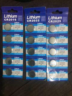 ON HAND CR2016 CR2032 CR2025 Lithium Battery 3 Volts (SOLD PER PIECE)