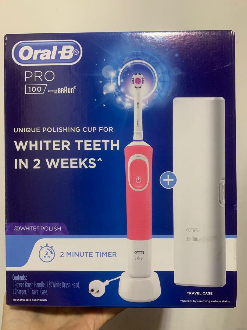 oral b pro pink electric toothbrush