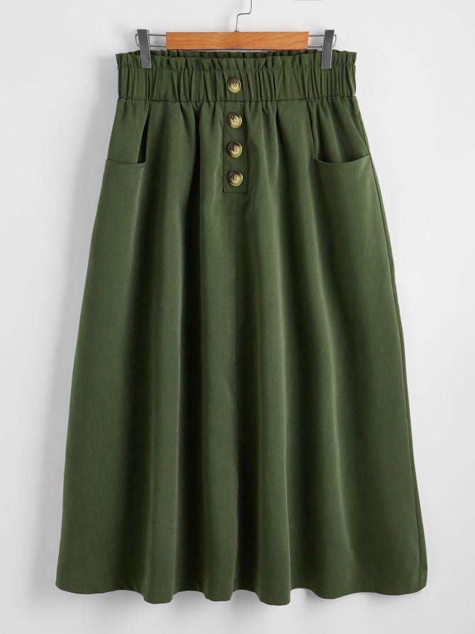 long khaki skirts 3xl
