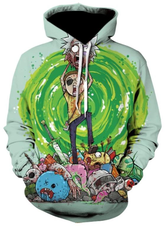 rick and morty 3d hoodie