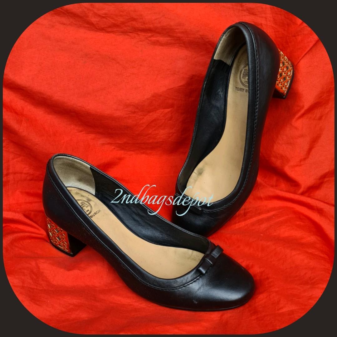 Sz 6 Tory Burch Bow Block Heels Pumps Shoes