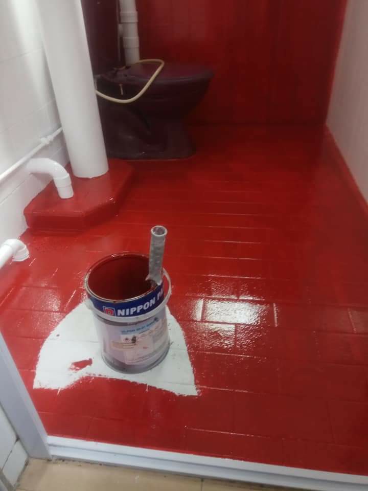 Toilet epoxy Flooring, Services, Home Services, Home Repairs on Carousell