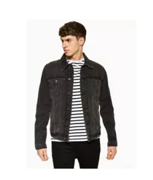 Topman denim jacket black new arrivals