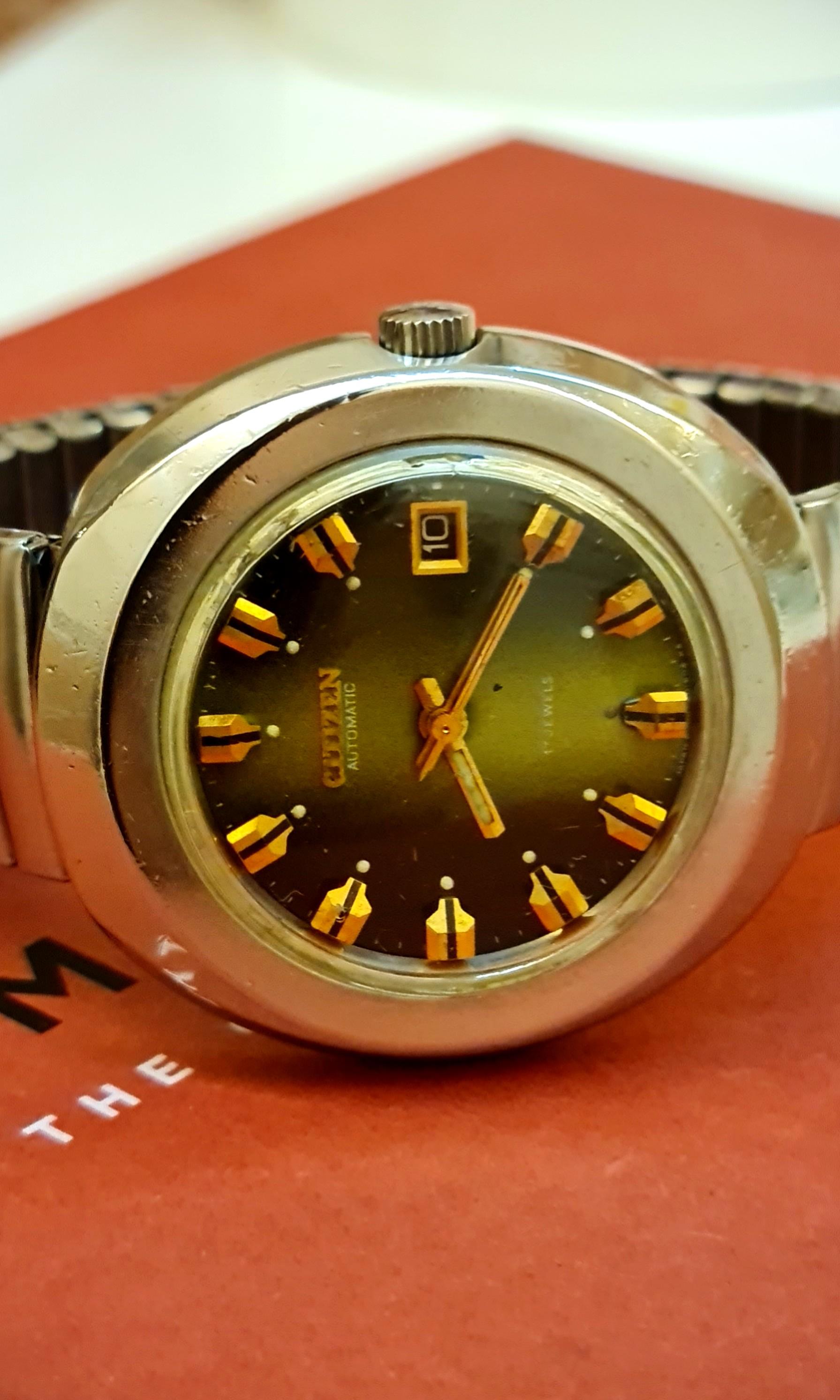 Vintage 1973 Citizen 6000 Sunburst Green with Date Super Rare