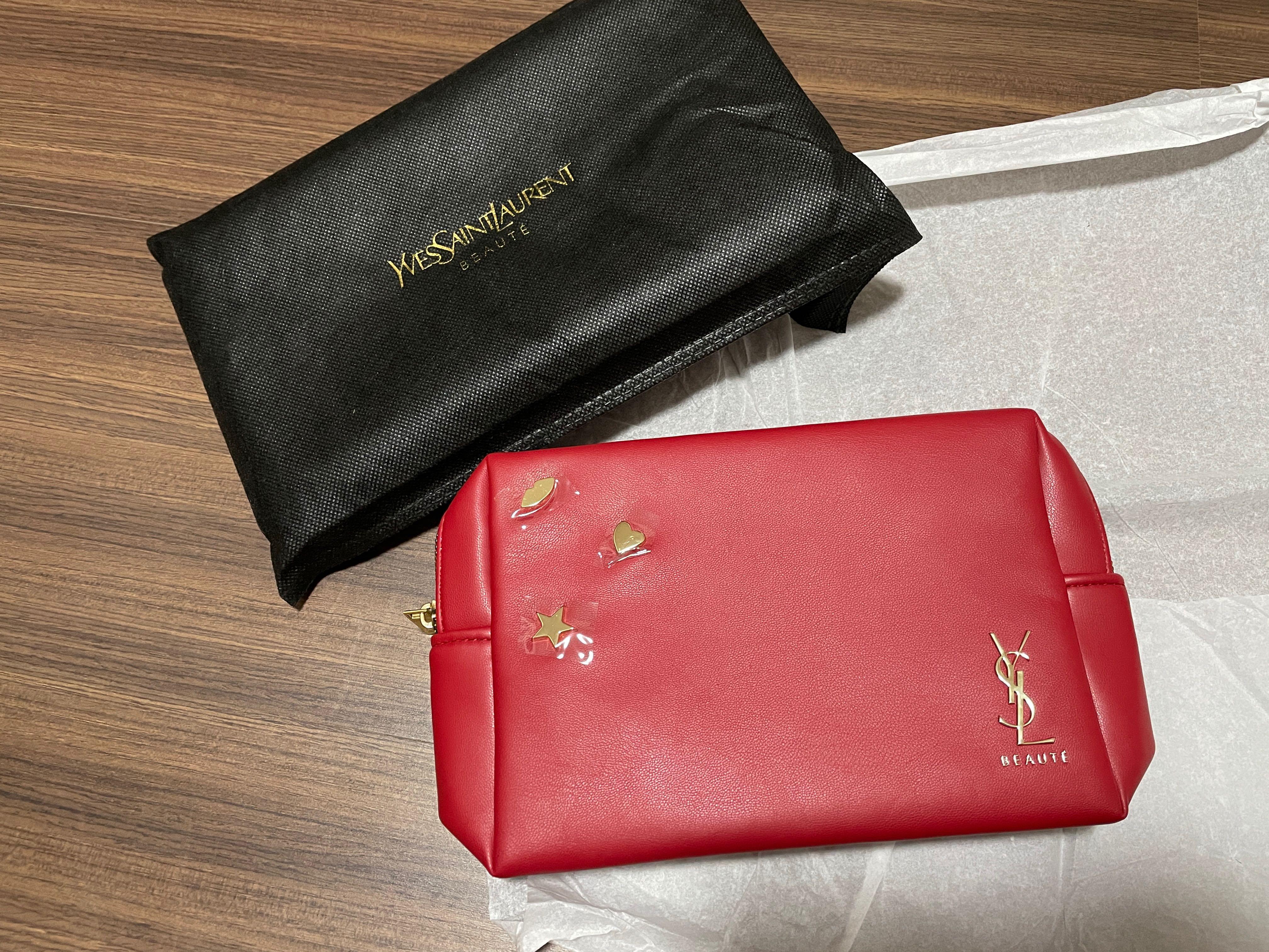 Ysl red makeup cheap bag