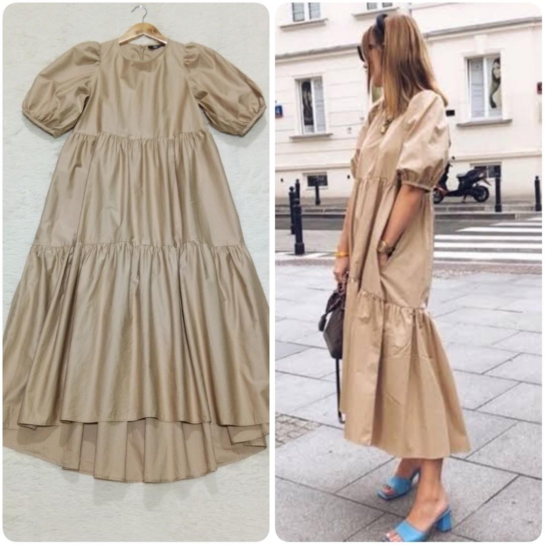 ZARA Brown Poplin Dress Women s Fashion Dresses Sets Dresses on Carousell