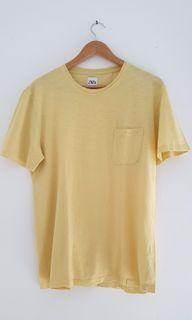 ZARA Yellow Mustard Men T shirt