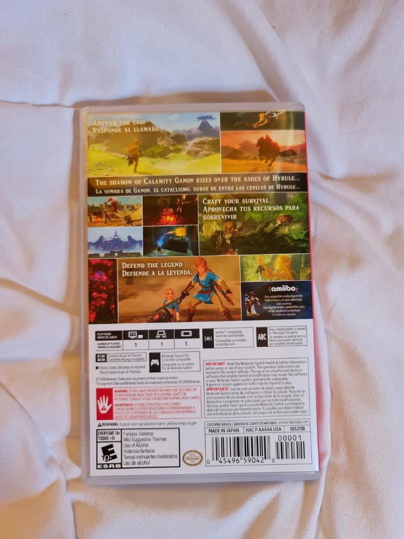 ZELDA BOTW Nintendo Switch Video Gaming Video Games Nintendo On