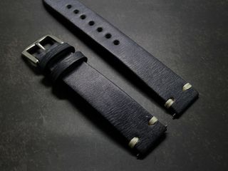 18/20/22mm錶帶 牛仔籃 (H) 牛頸紋 真牛皮錶帶 適合 : Rolex Panerai Omega IWC Tudor Seiko 錶帶 使用64197972525058110