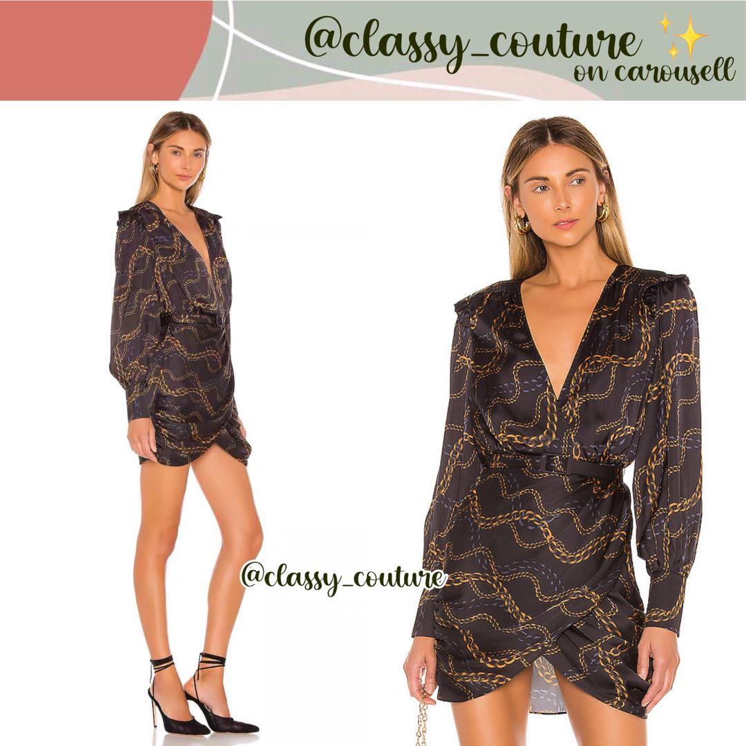 Authentic L Academie Joyce Mini Dress In Black Chain Women S Fashion Dresses Sets Dresses On Carousell