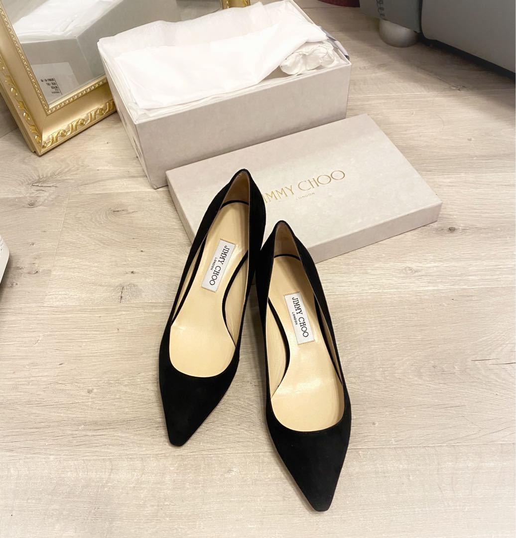 Jimmy Choo Romy 40 Black Classic Kitten Heel Pumps