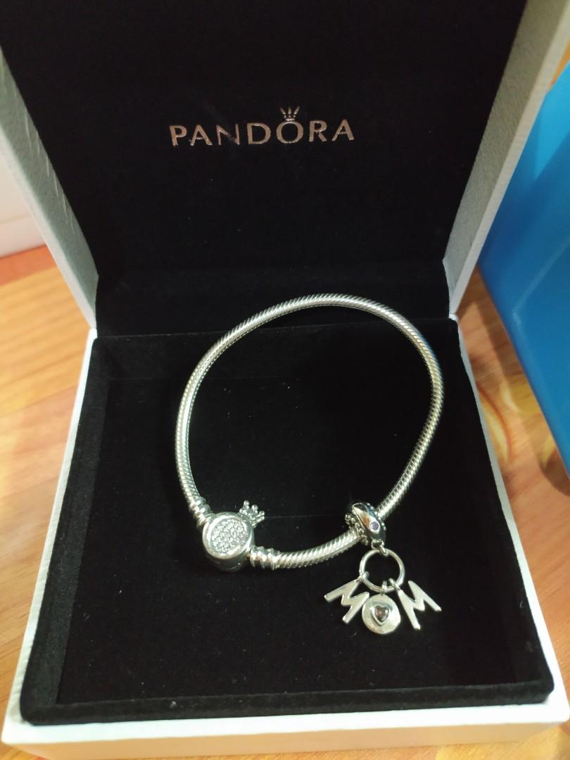 ✨ Pandora crown bracelet and mom charm 