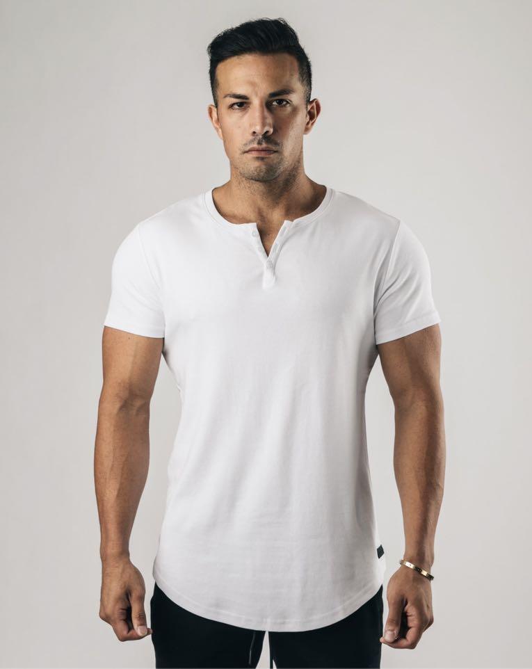 Alphalete lux short sleeve henley shirt, Men's Fashion, Tops & Sets ...