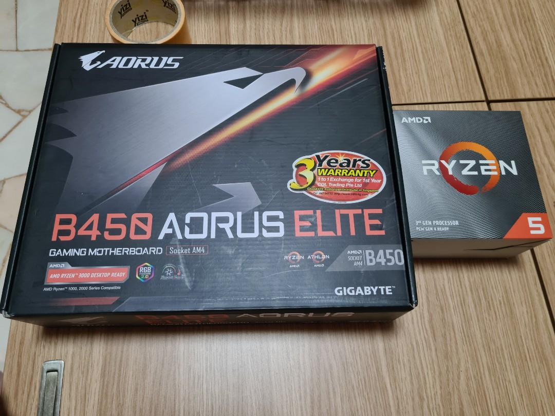 Gigabyte b450 aorus elite ryzen 3600 discount